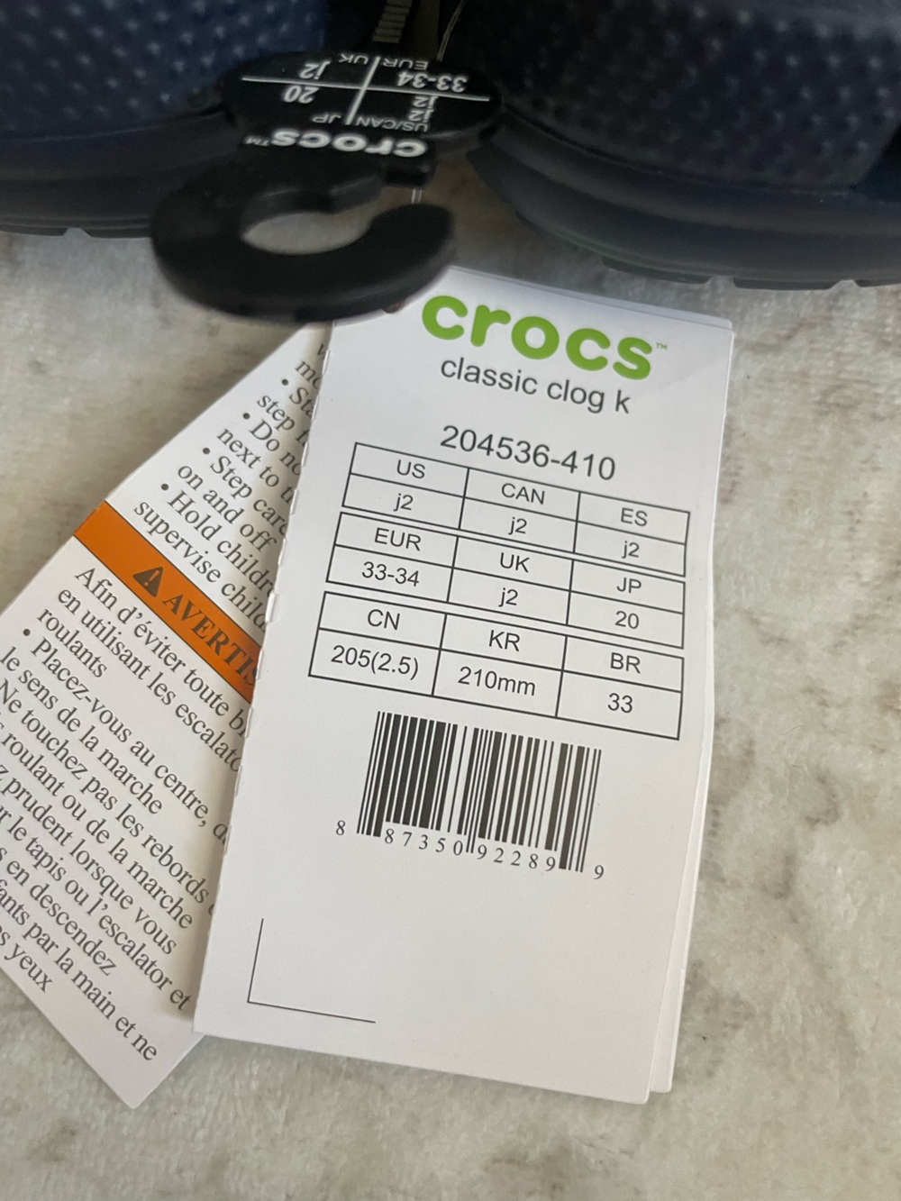 NWT! CROCS Kids Classic Clog in Navy Blue - Picture 5 of 6